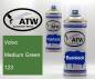 Preview: Volvo, Medium Green, 123: 400ml Sprühdose + 400ml Klarlack - Set, von ATW Autoteile West.